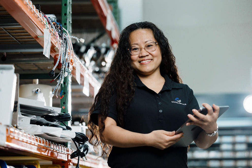 UltraOptics-CustomerService An Ultra Optics employee is in the warehouse ready to help customers.